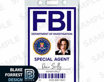 Dana Scully Badge X Files TV Show Costume Cosplay Employee ID (PDF, png)