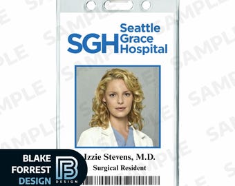 Izzie Stevens Badge Grey's Anatomy TV Show Costume Cosplay Employee ID (PDF, png)