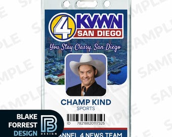 Champ Kind Badge Anchorman Movie Costume Cosplay Channel 4 News Team ID (PDF, png)