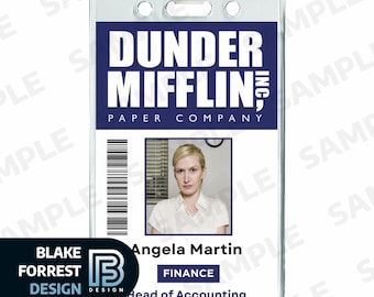 Angela Martin Badge The Office TV Show Costume Cosplay Employee ID (PDF, png)
