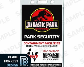 Jurassic Park Security Badge Costume Cosplay Employee ID (PDF, png)
