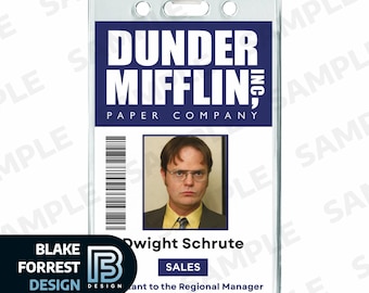Dwight Schrute Badge The Office TV Show Costume Cosplay Employee ID (PDF, png)