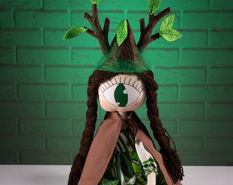 Fantasy OOAK rag art creepy cute folk weird one eye doll