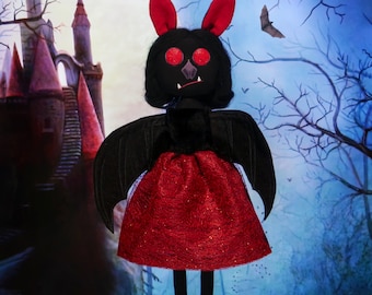 Creepy cute horror gothic weird fantasy art textile unique doll