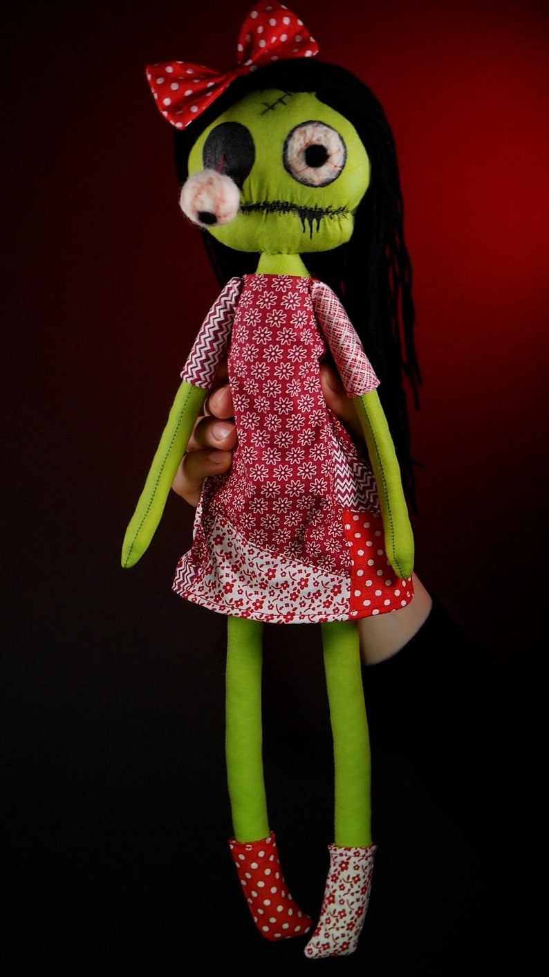 Horror Gothic Creepy Cute Art Unique Ooak Rag Zombie Doll - Etsy
