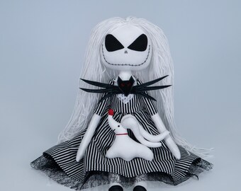 Fantasy art doll, Creepy cute, Rag art OOAK weird doll