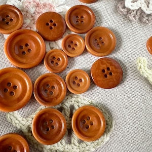 100 Pcs 15/18/20/23/25mm Orange Corozo Buttons for Shirt Skirt Suit Coat Suit Dress Sweater Uniform Vest Buttons