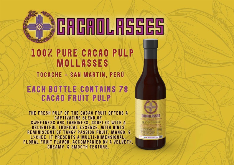 Cacaolasses 100 Pure Theobroma Cacao Fruit Pulp Molasses / Cacao Vegan