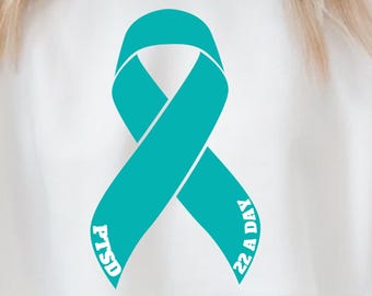 PTSD 22 A Day Ribbon (Digitaler Download) Veteran Awareness , svg, png und jpg