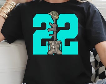 22 am Tag SVG: Motivierendes Zitat Design (Digitaler Download), Hundemarke SVG, Veteran Awareness, Helm, Gewehr, Stiefel und Hundemarken