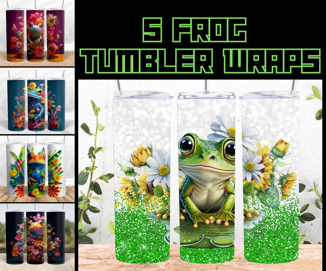 Cute Frog 20oz Tumbler Sublimation Wrap PNG, Bundle of 5 Cute Frogs ...