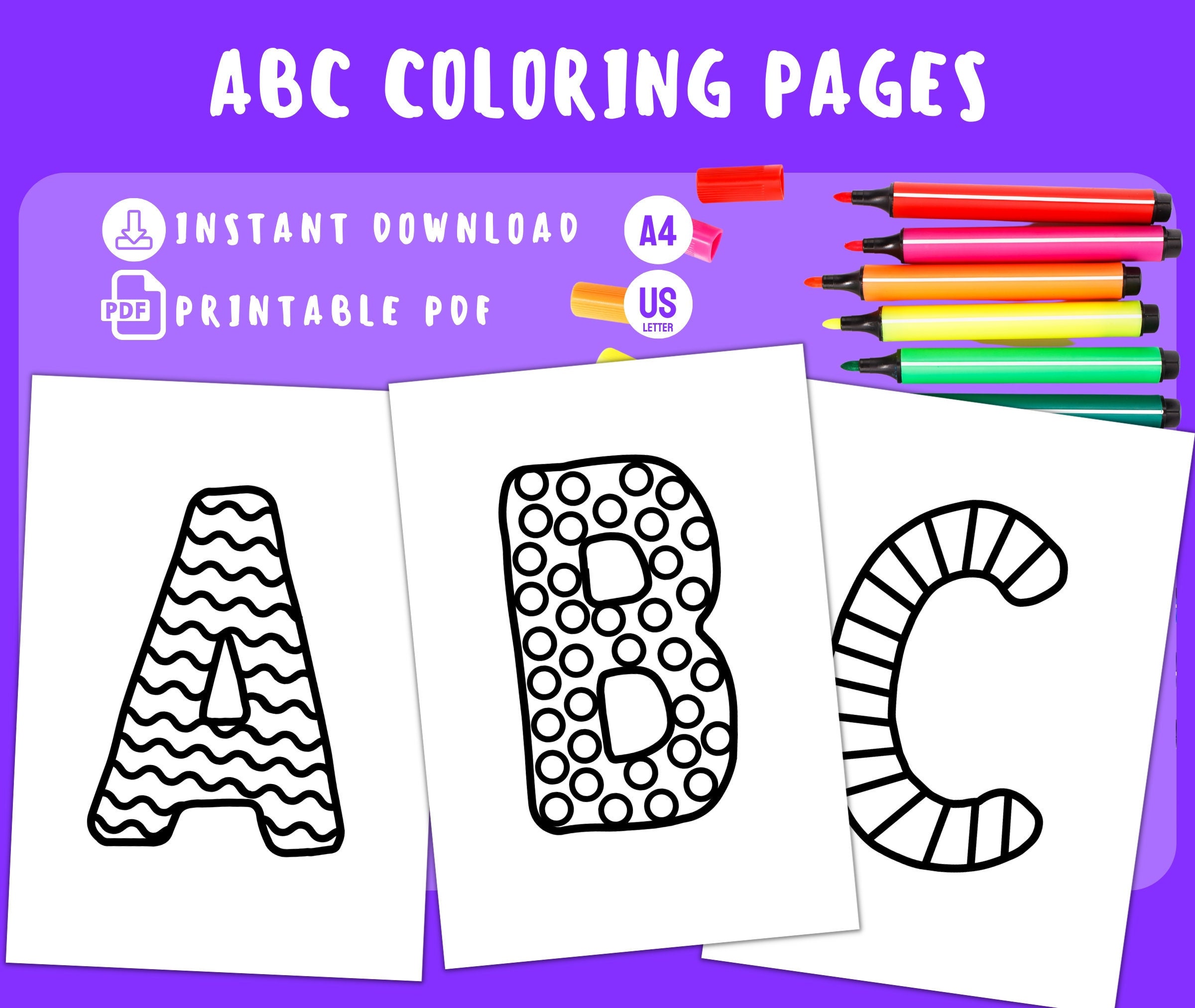 Alphabet Letters Coloring Page