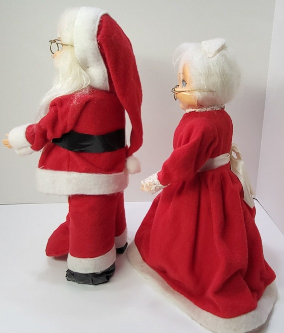 Vintage Traditional Santa and Mrs. Claus Dish Soap Bottle Dolls