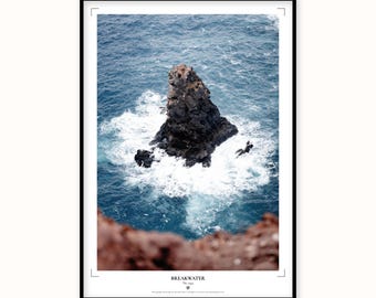 Madeira Sea Stack Print | Atlantic Coastal Wall Art | Japanese Paper Poster