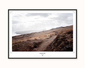 Madeira Trail Print | Coastal Hiking Path Wall Art | Japanese Paper Poster