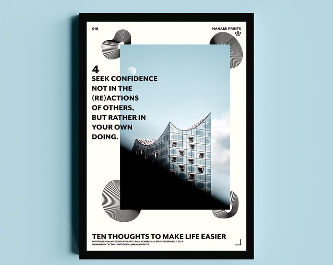 TEN THOUGHTS 04 | Architectural Quote Poster | Motivational Modern Wall Art | Confidence Typography Print | Minimalist Design | Urban Art