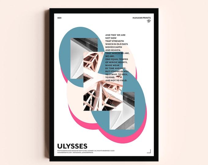 ULYSSES | Modern Architecture Poster | Ulysses Art Print with Poem | Graphic Wall Decor | Large Abstract Print on Japanese Paper