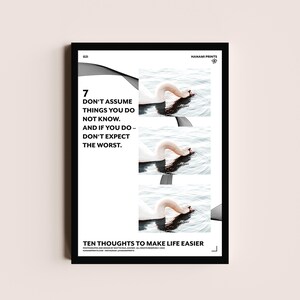 TEN THOUGHTS 07 | Mindful Quote Swan Poster | Calming Motivational Wall Art with Minimalist Photography | Animal Art Print | Mindful Art