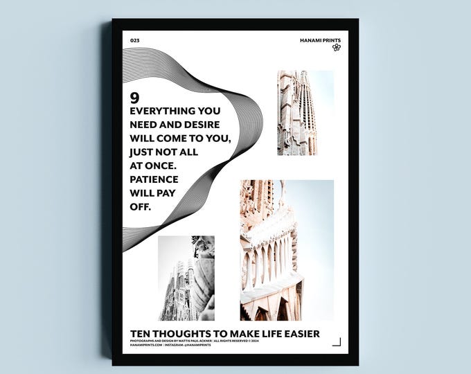 TEN THOUGHTS 09 | Inspirational Quote Poster | Architecture Photography Wall Art | Minimal Motivational Print | Modern Decor | Paper Print