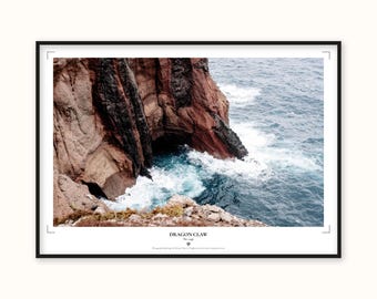 Madeira Dragon Claw Cliff Print | Volcanic Coastal Wall Art (Japanese Paper)