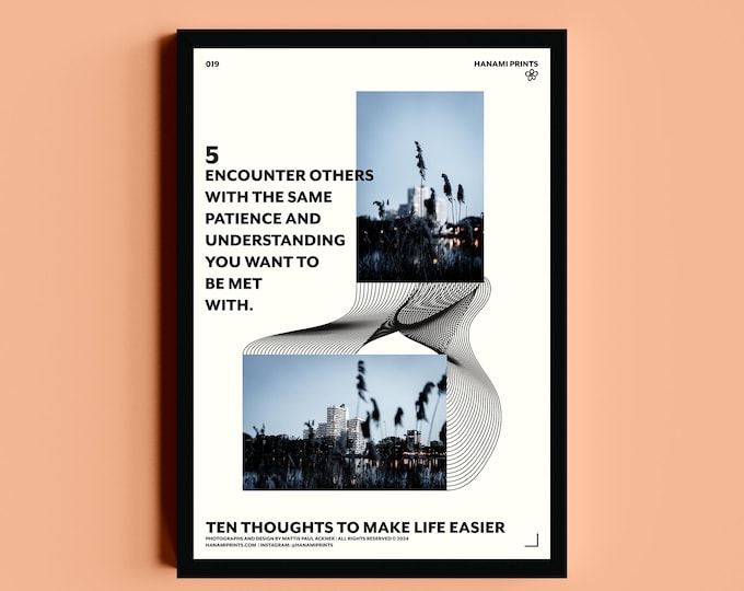 TEN THOUGHTS 05 | Empathy Quote Wall Art | Minimalist Urban Photography Poster | Motivational Print for Calm Interiors | City Lights Print