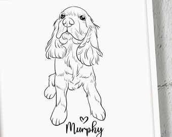 Custom Pet Line Drawing, Dog Line Drawing Tattoo, Custom Pet Outline Drawing, Simple Pet Sketch, Digital Pet Outline , Pet Sketch From Photo