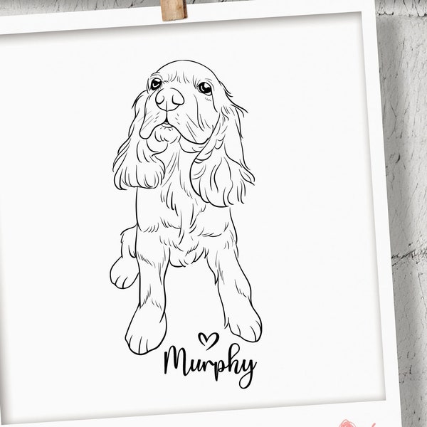 Custom Pet Line Drawing, Dog Line Drawing Tattoo, Custom Pet Outline Drawing, Simple Pet Sketch, Digital Pet Outline , Pet Sketch From Photo