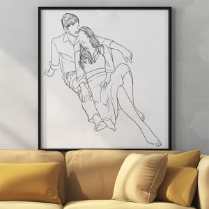 Custom Line Drawing, Custom Minimalist Drawing, Portrait Of A Couple, Couple Drawing From Photo In My Style, Valentine'S Day Gift image 4