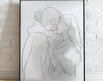 custom illustration,Faceless Portrait, Personalized photos, photo illustration, Personalised portrait,girlfriend gift,boyfriend gift