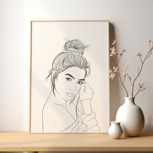 Custom Line Drawing, Engagement Gift，Anniversary Gift, Custom Line Drawing Couple, Wedding Portrait, Sketches From Photo, Personalized Gifts