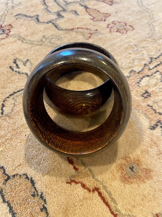 Pair of 1980s Walnut Bangles