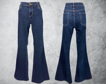 Kut From The Kloth Vintage Boho Y2K Flare Leg Jeans Mid Rise Dark Wash Women's Size 8 Retro Western Denim Casual Wear