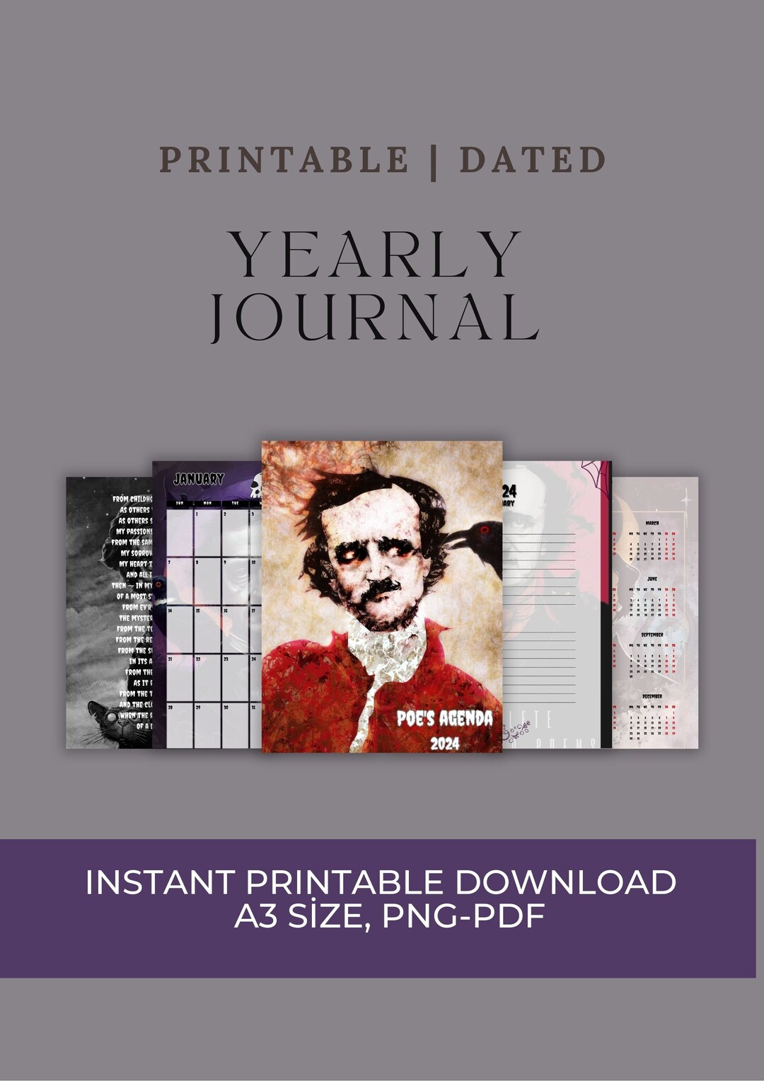 Edgar Allan Poe Themed Digital Diary - Etsy