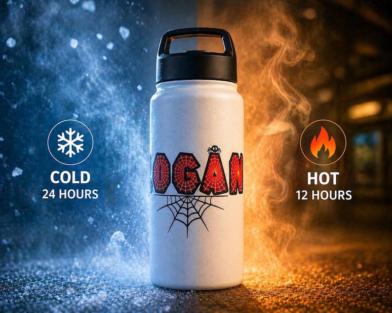 Spider-Man Personalized Water Bottle Laser Engraved Logan Tumbler Gift for Kids image 5