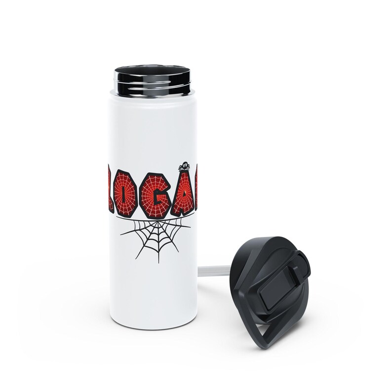Spider-Man Personalized Water Bottle Laser Engraved Logan Tumbler Gift for Kids image 10