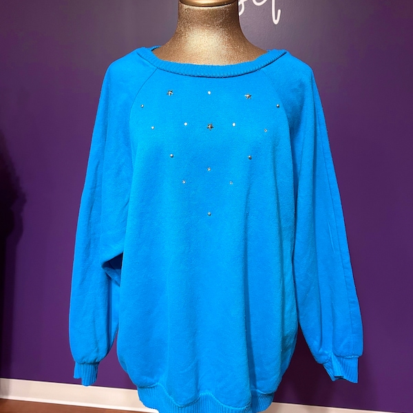 Vintage 70s Eber Etc Blue Star Sweatshirt