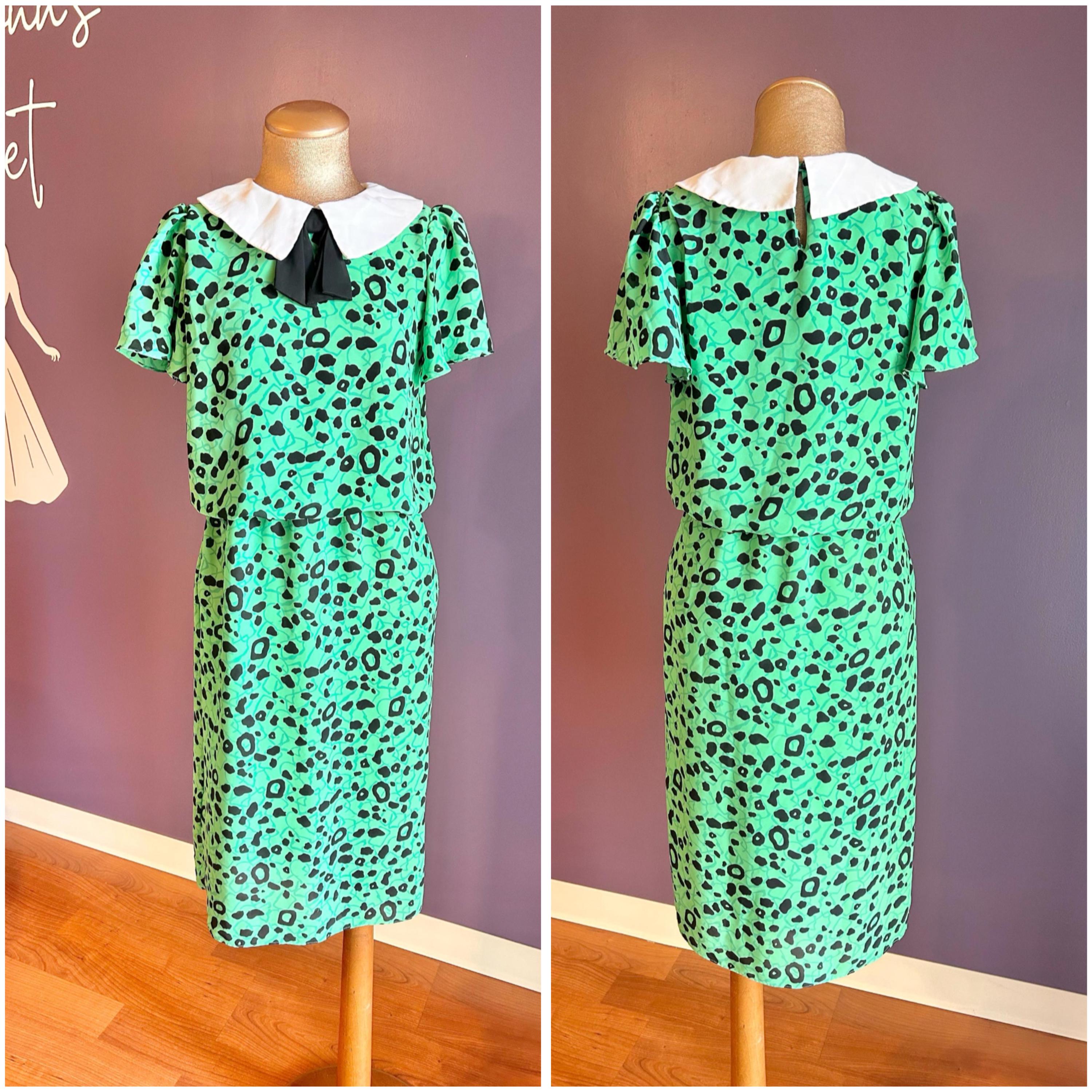 green emerald velvet dress Ailyn V-Neck Mini Dress | Green Leopard | Womens main image 0