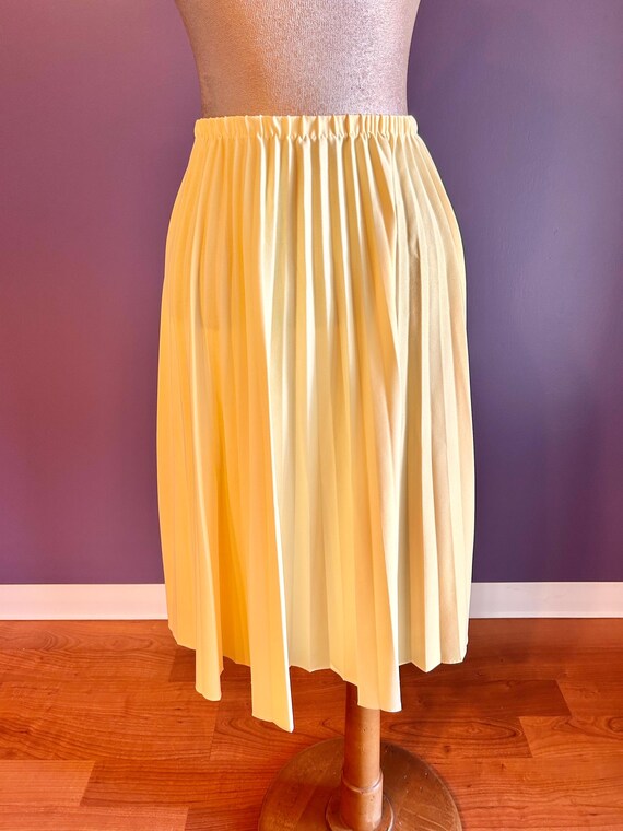 Jolie jupe plissee jaune pastel vintage des annees 70 Etsy France