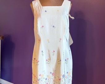 Vintage 90s Molly Malloy White Floral Dress