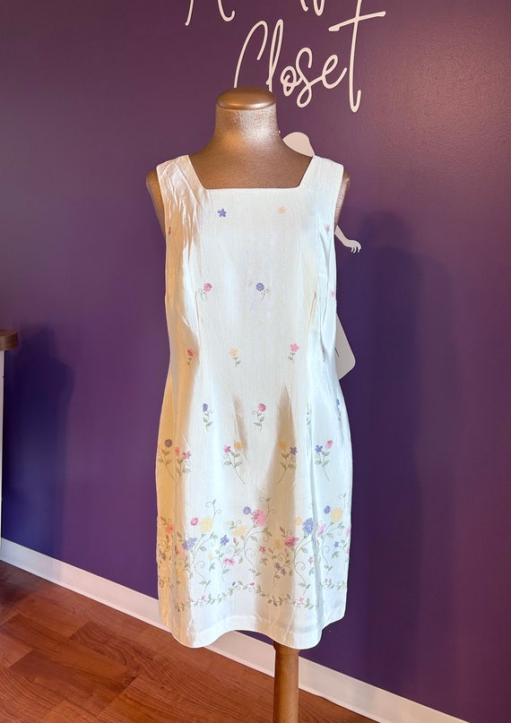 Vintage 90s Molly Malloy White Floral Dress