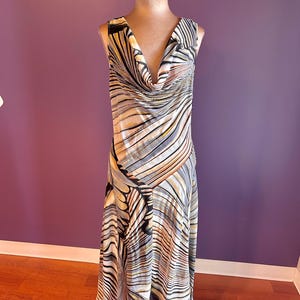 Vintage 00s Beautiful Mesh Multicolor Striped Summer Dress