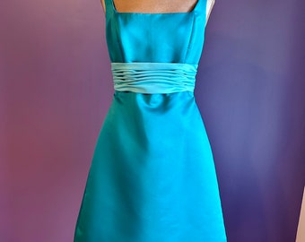 Vintage 2000s Y2K Eden Turquoise Bridesmaid / Prom Dress