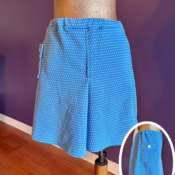 Vintage 70s Blue Polka Dot Summer Shorts