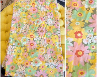 Vintage 60s/70s Flower Power Floral Print Multicolor Twin Size Duvet Cover