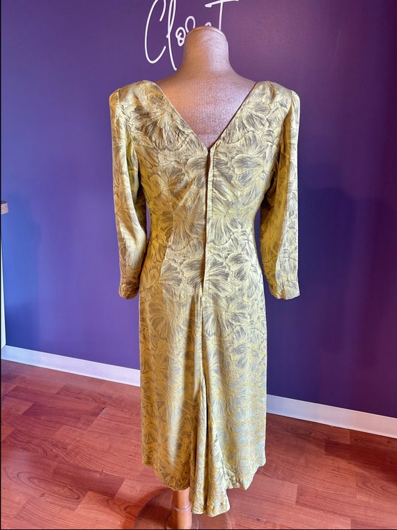 Vintage 80’s Gold Floral Dress - image 4