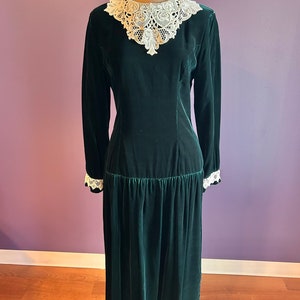 sachin and babi light blue dress Vintage 90s Talbots Green Long Sleeve Velvet Zip up Dress