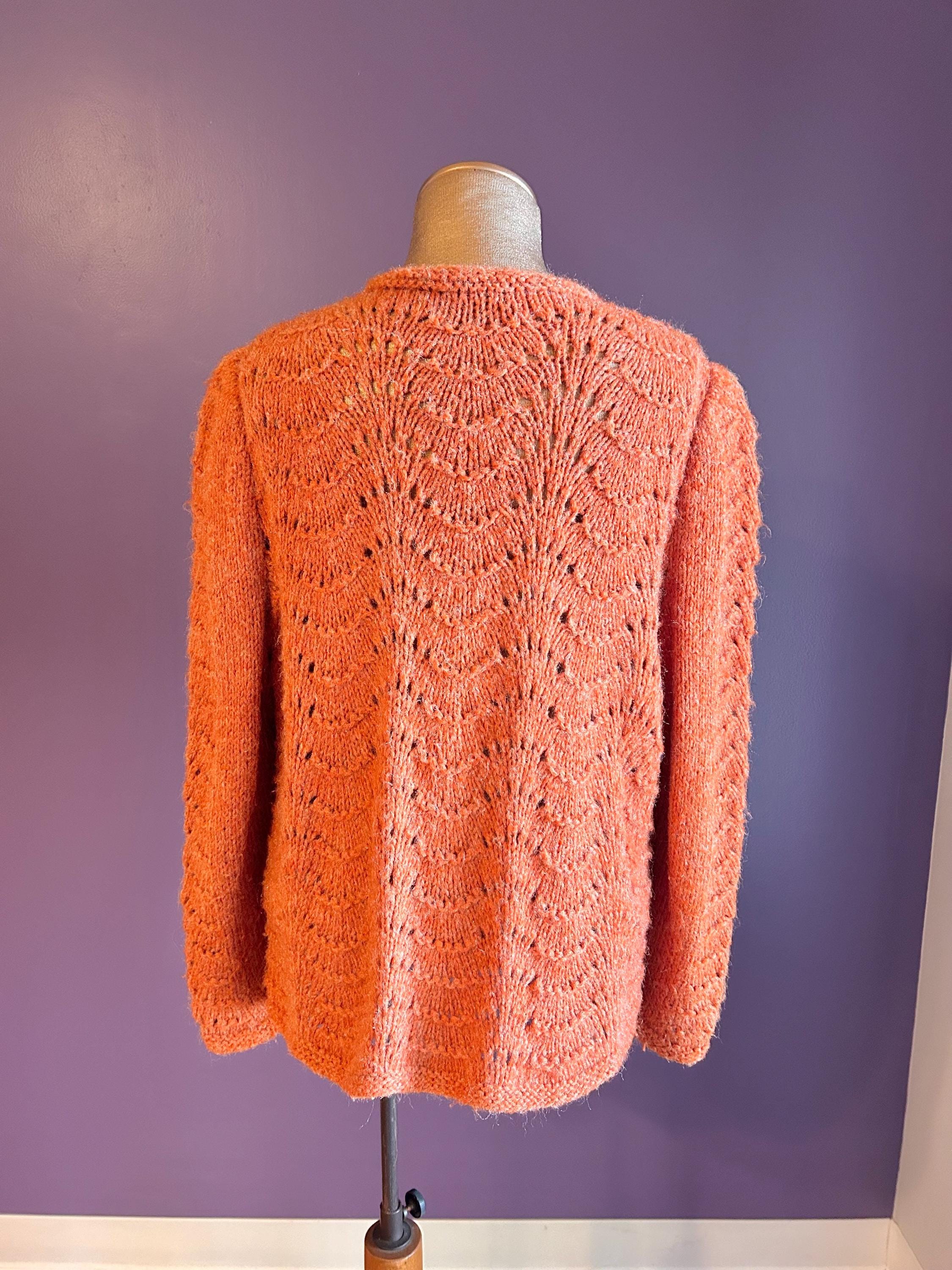 Vintage 80s Adorable Handmade Orange Zig Zag Long Sleeve Vintage 80s Adorable Handmade Orange Zig Zag Long Sleeve