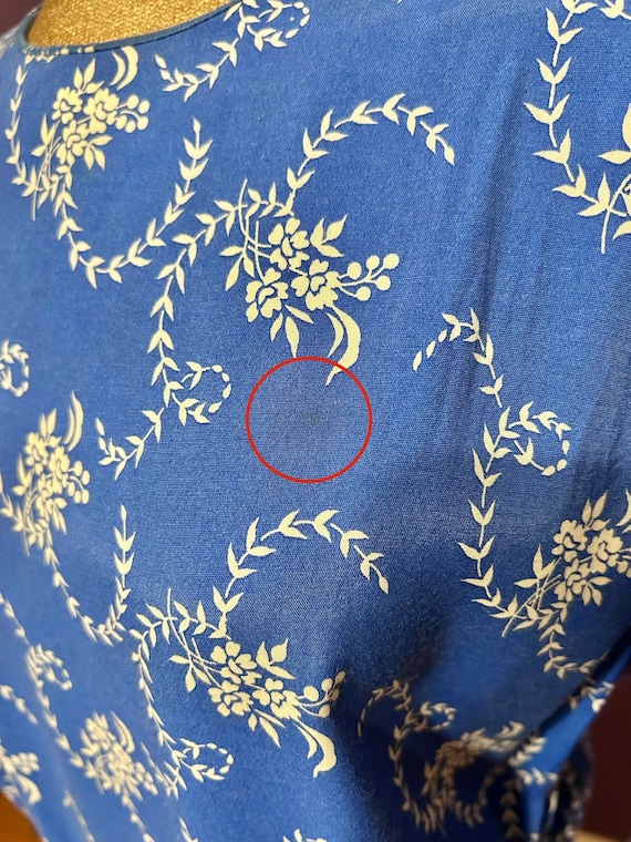 Vintage 80s Karin Stevens Blue Floral Patterned D… - image 5