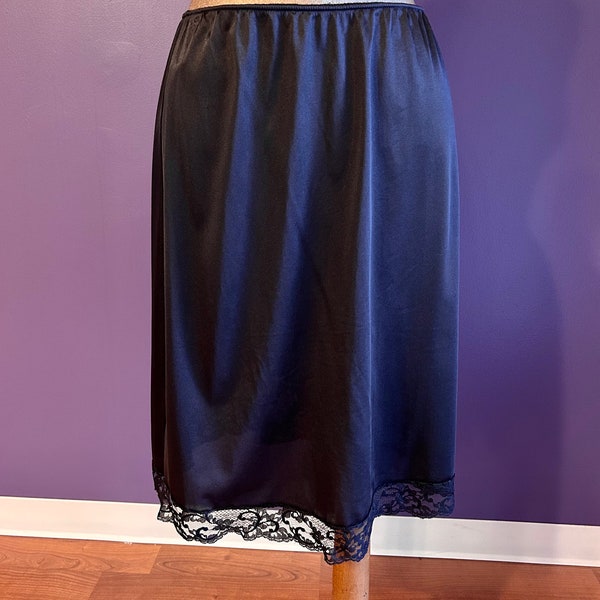 Vintage 70s JCPenney Nice ‘N Spicy Black Lacy Slip Skirt