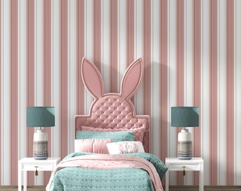 Carta da parati a righe, carta da parati a righe rosa cipria per bambini, colore rosa pallido bianco, carta da parati in tessuto a righe, carta da parati a righe rosa, carta da parati vintage
